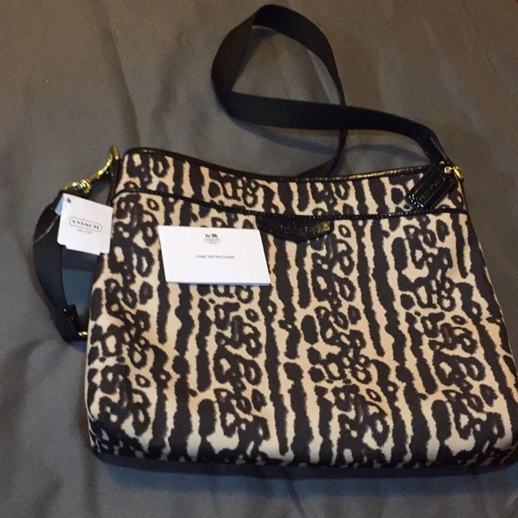 Coach Leopard Print Medium Bag- Like New - Picture 3 of 17
